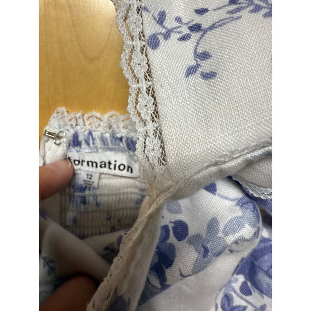 Reformation Evianna Linen Dress Blue Floral Size 12 NWOT - Picture 4 of 4